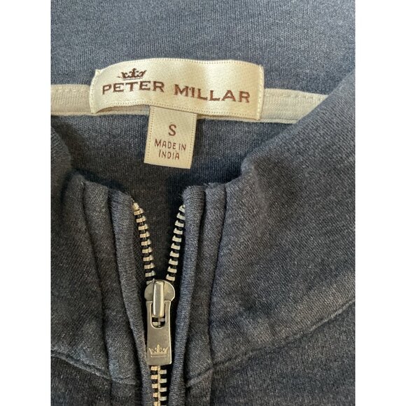 Peter Millar Mens 1/4 Zip Pullover Sweatshirt S Blue 100% Cotton Made In India - Picture 2 of 4
